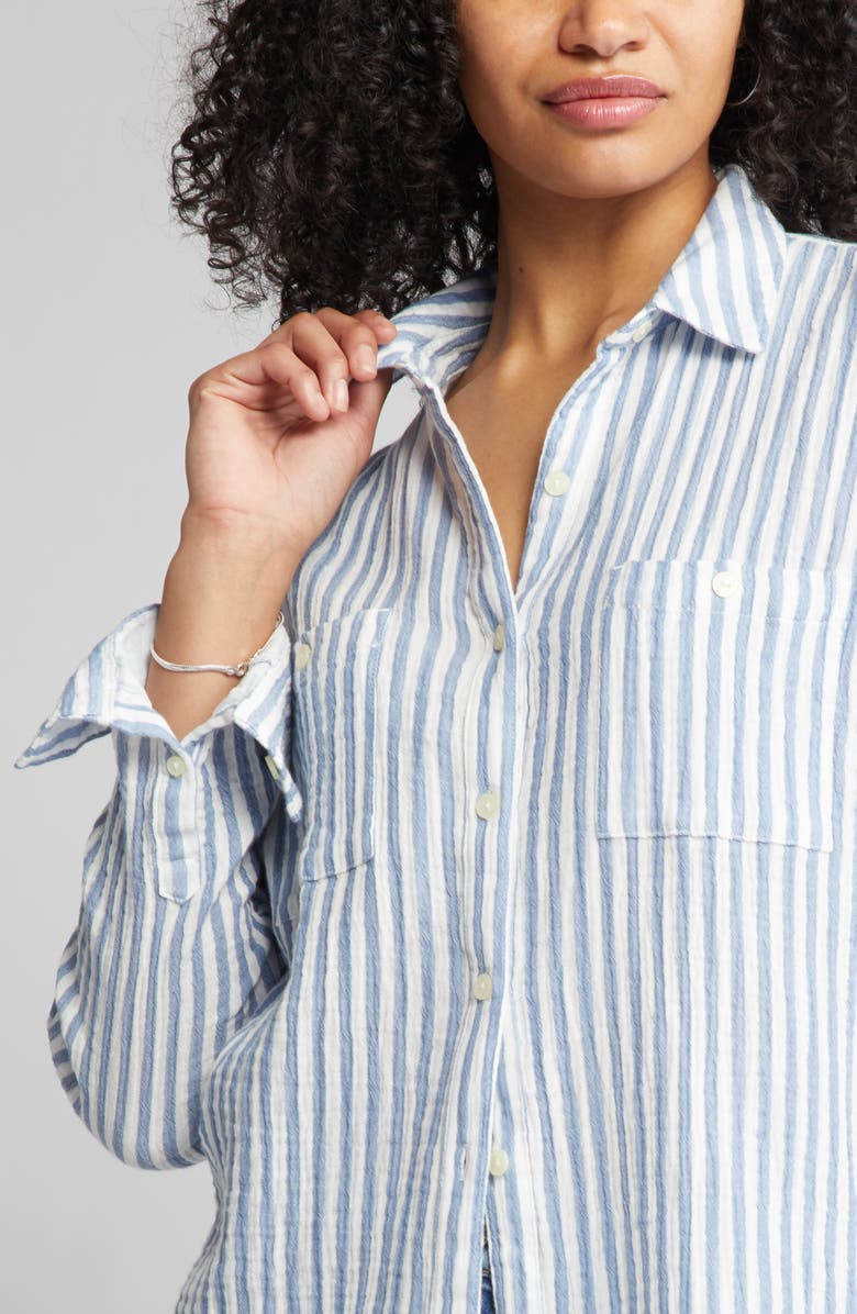Caslon<sup>®</sup> Cotton Gauze Button-Up Shirt, Alternate, color, 