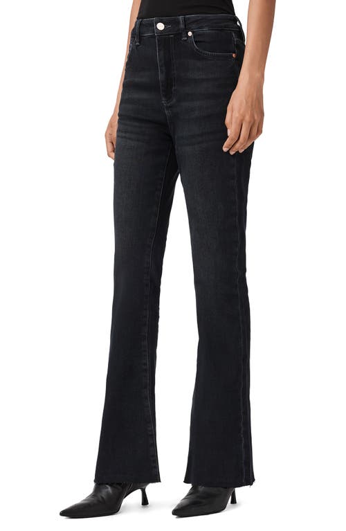 Allsaints Maisie Raw Hem Flare Jeans In Black