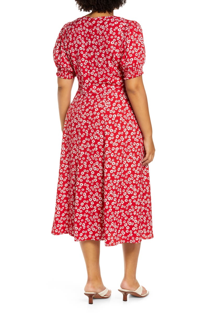Reformation Lacey Floral Puff Sleeve Dress, Alternate, color, 