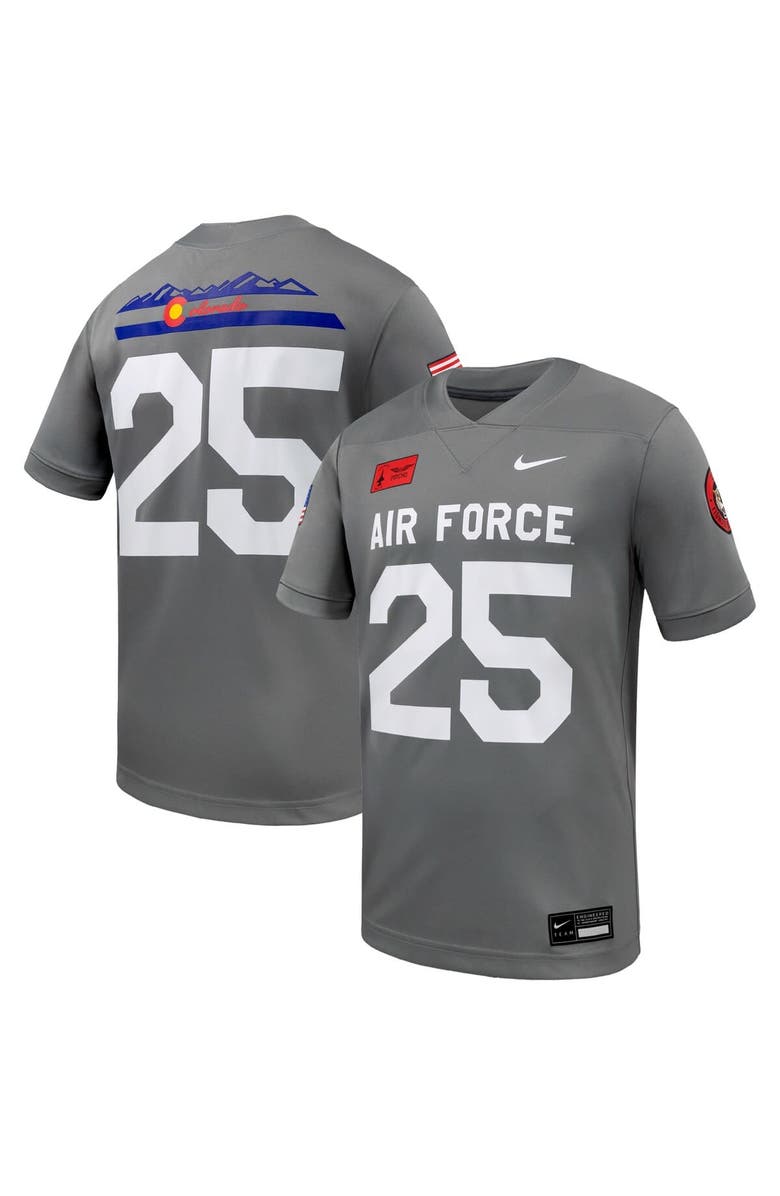 Nike Men's Nike #25 Gray Air Force Falcons APLS Fighting Falcon Collection Football Game Jersey, Main, color, Gray