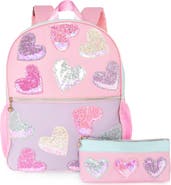 OMG Accessories Glitter Heart Large Backpack