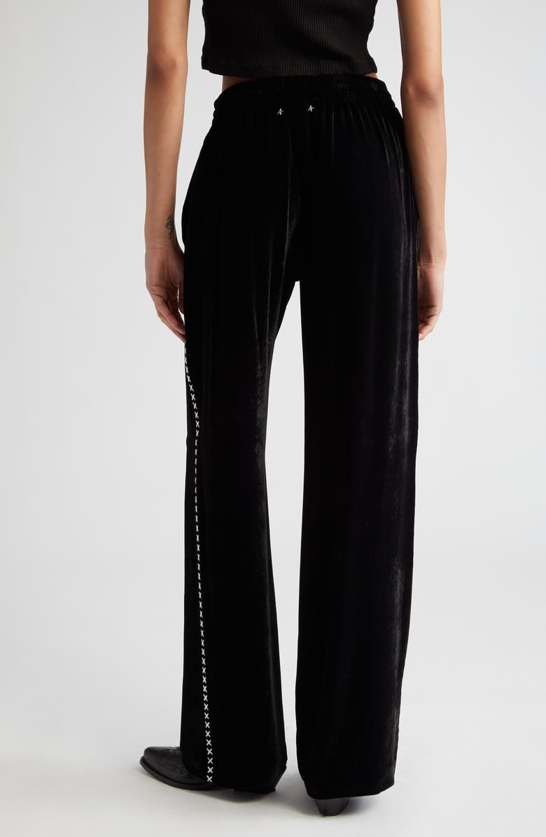 Golden Goose Journey Embroidered Side Stripe Velvet Track Pants, Alternate, color, 