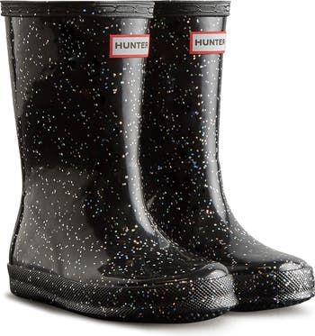 HUNTER Starcloud Glitter Tall Rain BOOT Black original kid fin buy Size US 5B/6G