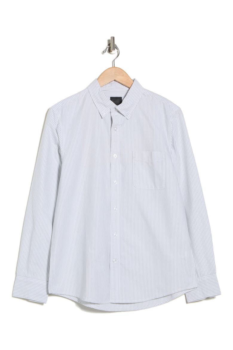 Stripe Cotton Oxford Button-Down Shirt, Alternate, color, WHITE- GREEN BENGAL STRIPE