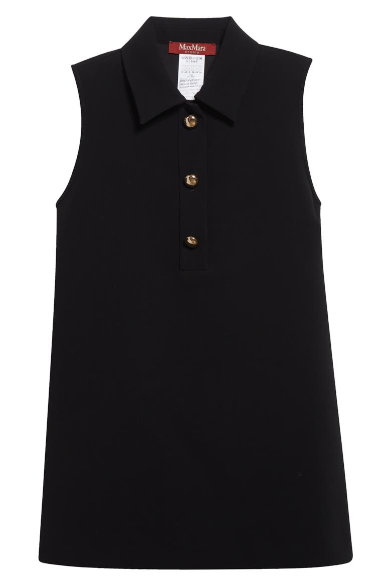Golf Sleeveless Cady Polo, Alternate, color, BLACK