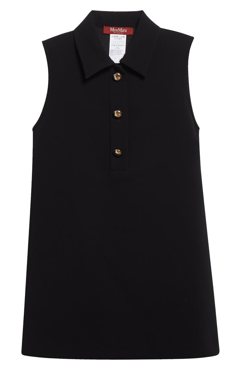 Max Mara Studio Golf Sleeveless Cady Polo, Alternate, color, Black