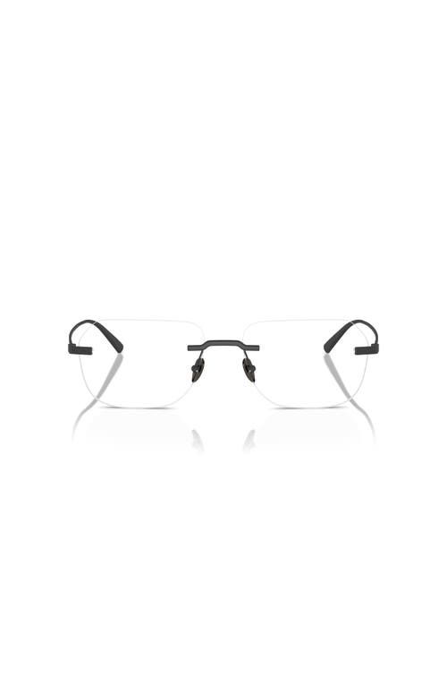 Ferrari 57mm Rectangle Optical Glasses In Black
