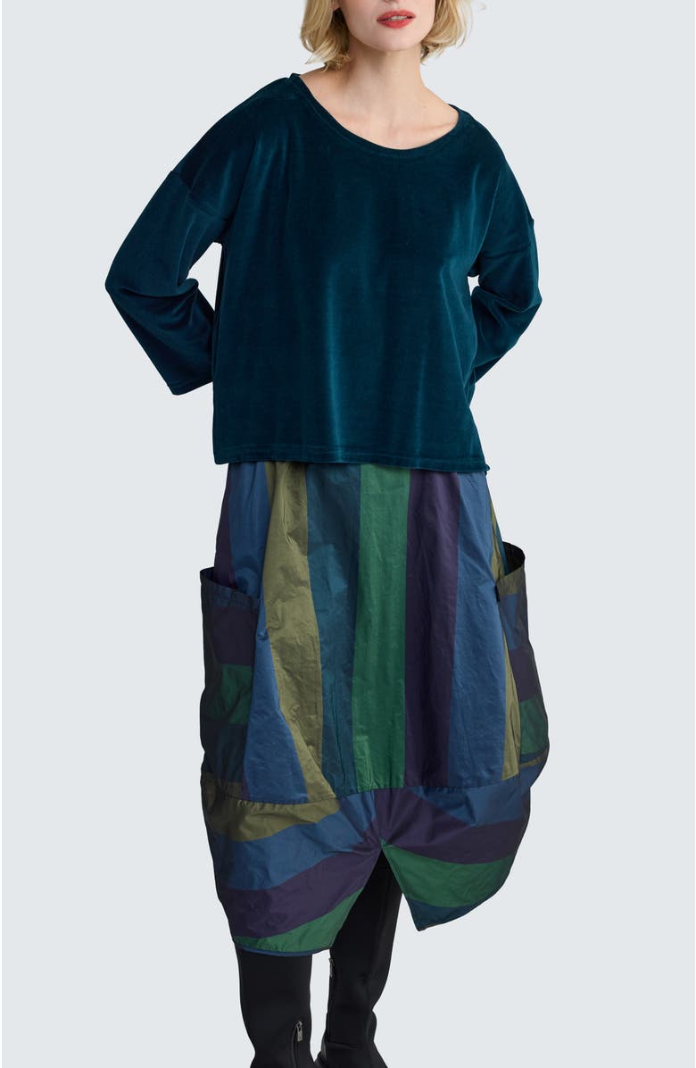 LUUKAA Crimson Balloon Skirt, Alternate, color, Oasis Blue