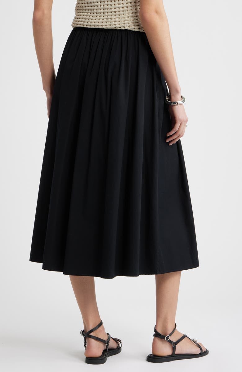 Nordstrom Pleated Poplin Skirt, Alternate, color, Black