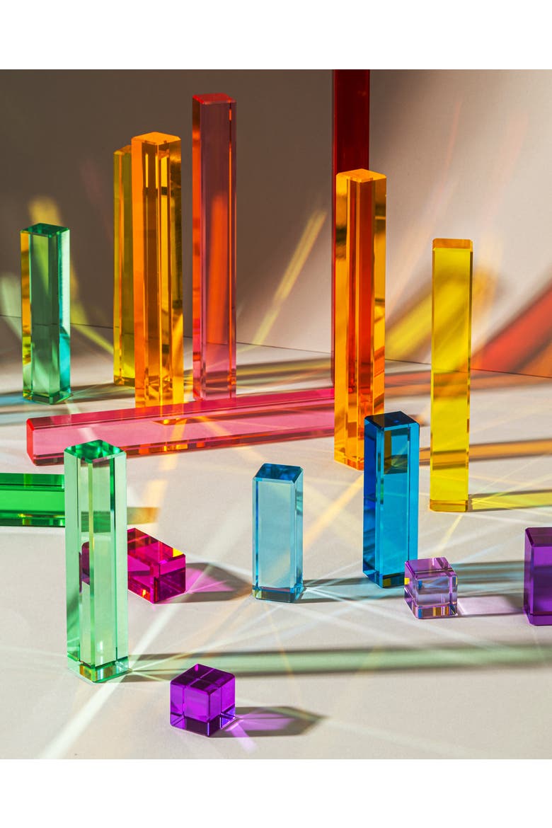 Millie Educational Acrylic Unit Building Blocks for Math - 19 Pieces, Alternate, color, Rainbow