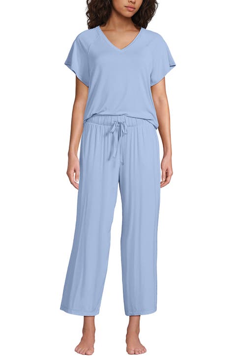 Cooling Pajama Set - Short Sleeve Top and Crop Pants