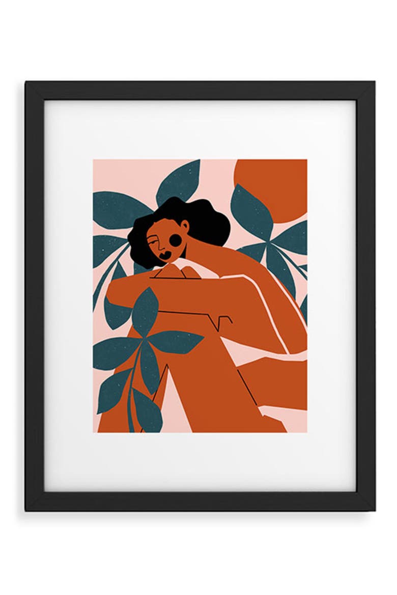 Pink Bikini Dark Framed Art Print, Main, color, BLACK FRAME