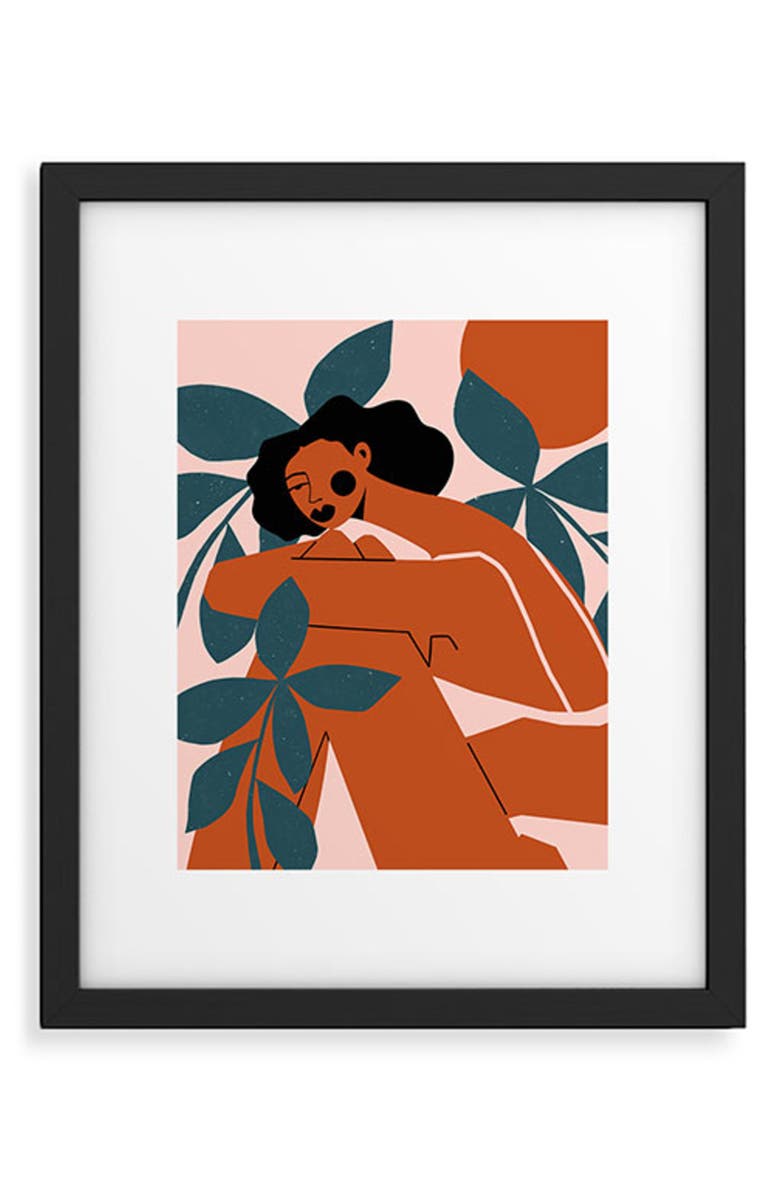 Deny Designs Pink Bikini Dark Framed Art Print, Main, color, 