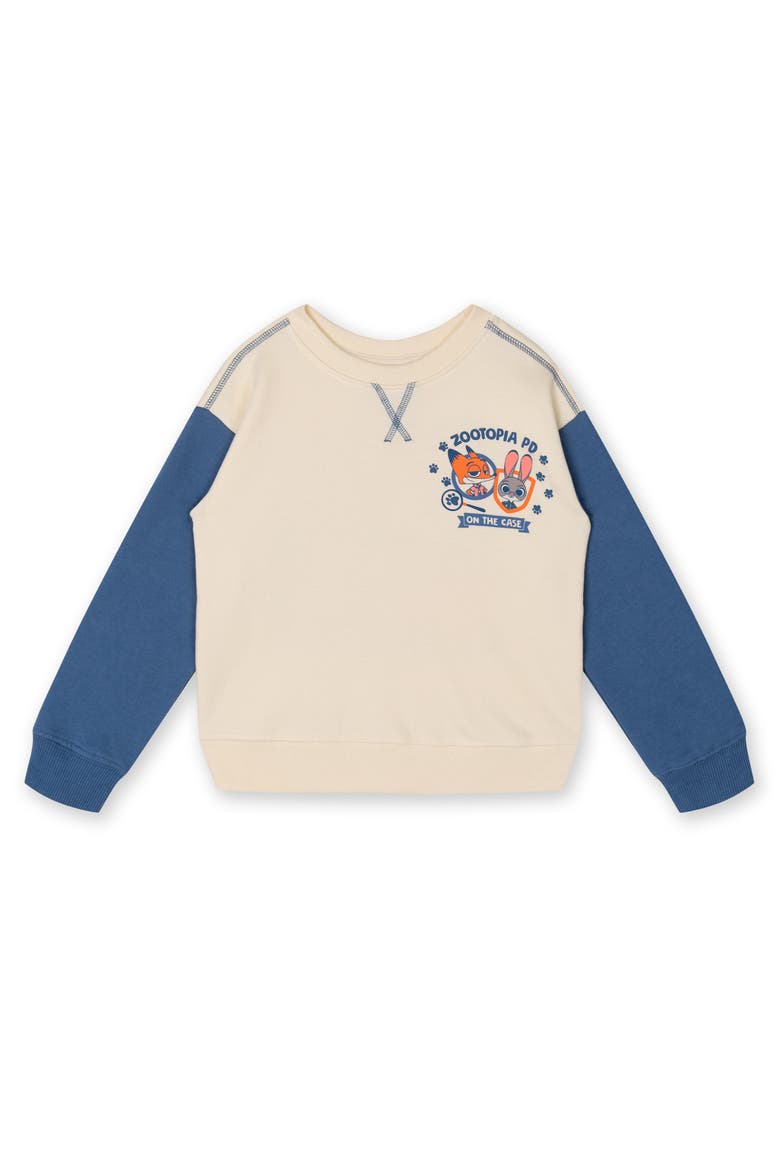 Zootopia Fleece Sweatshirt and Pants Set, Alternate, color, Zootopia Cream Blue