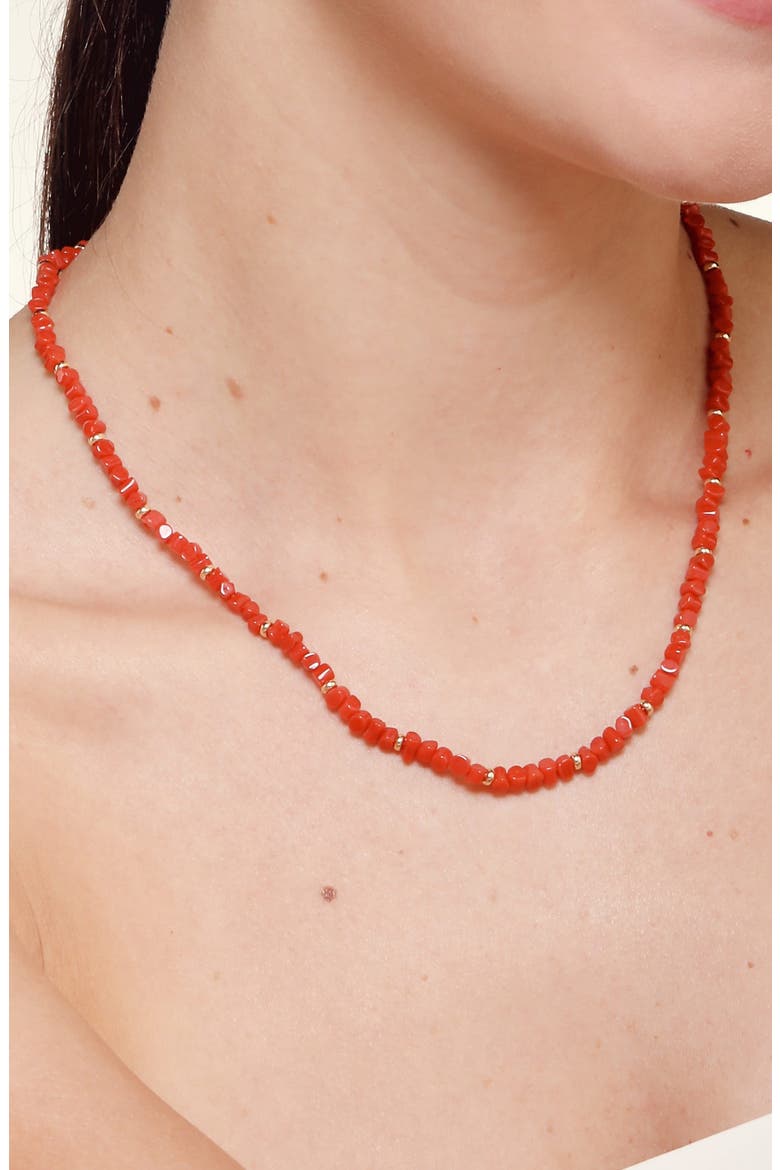 Coral Necklace, Alternate, color, Coral