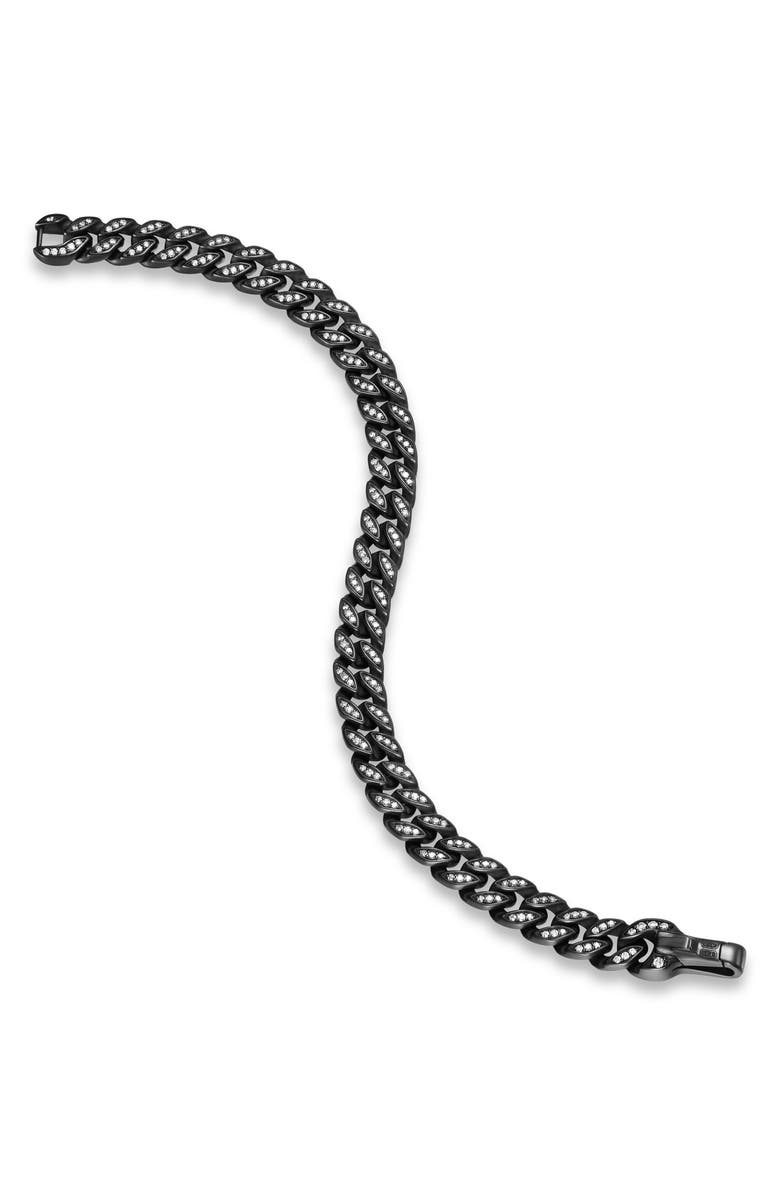 David Yurman Curb Chain Bracelet in Black Titanium with Diamonds, Alternate, color, Black Titanium