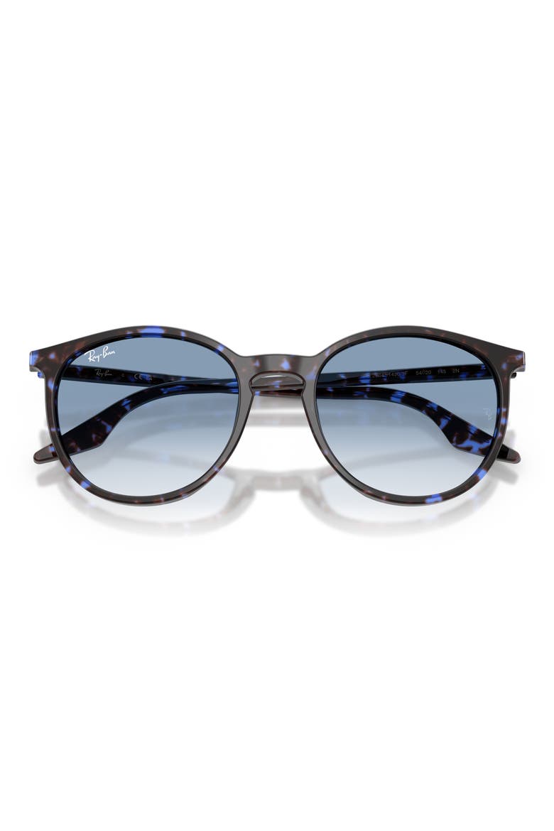 54mm Polarized Gradient Round Sunglasses, Alternate, color, BLUE HAVANA