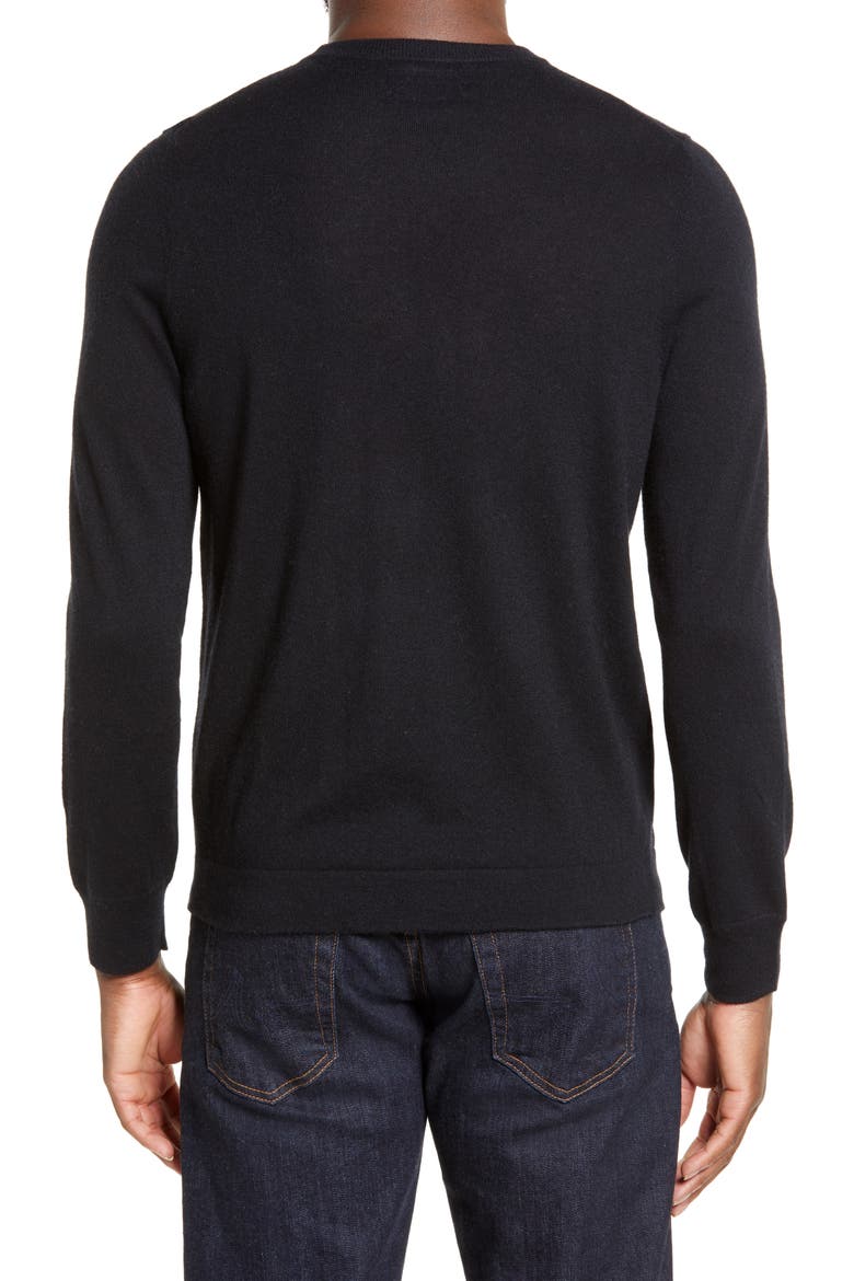 Men's Shop Crewneck Lightweight Cashmere Sweater, Alternate, color, BLACK