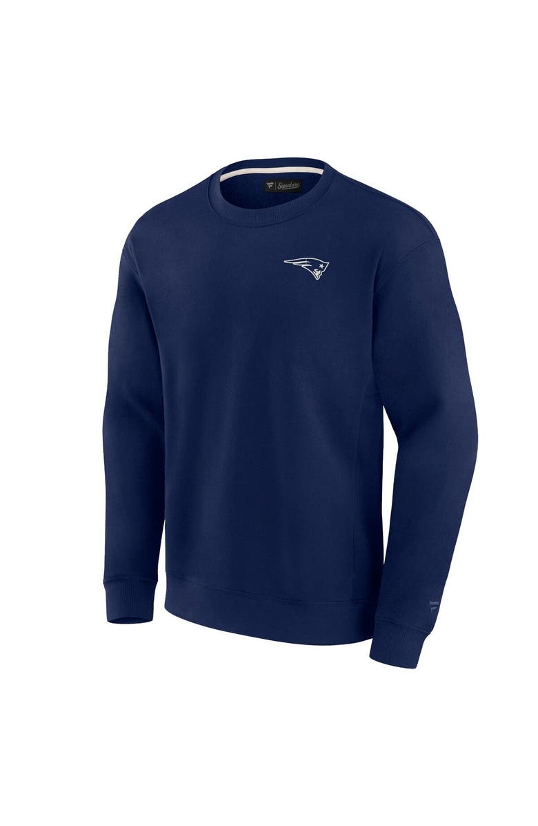 Fanatics Signature Unisex Fanatics Signature College Navy New England Patriots Super Soft Pullover Crew Sweatshirt, Alternate, color, Navy