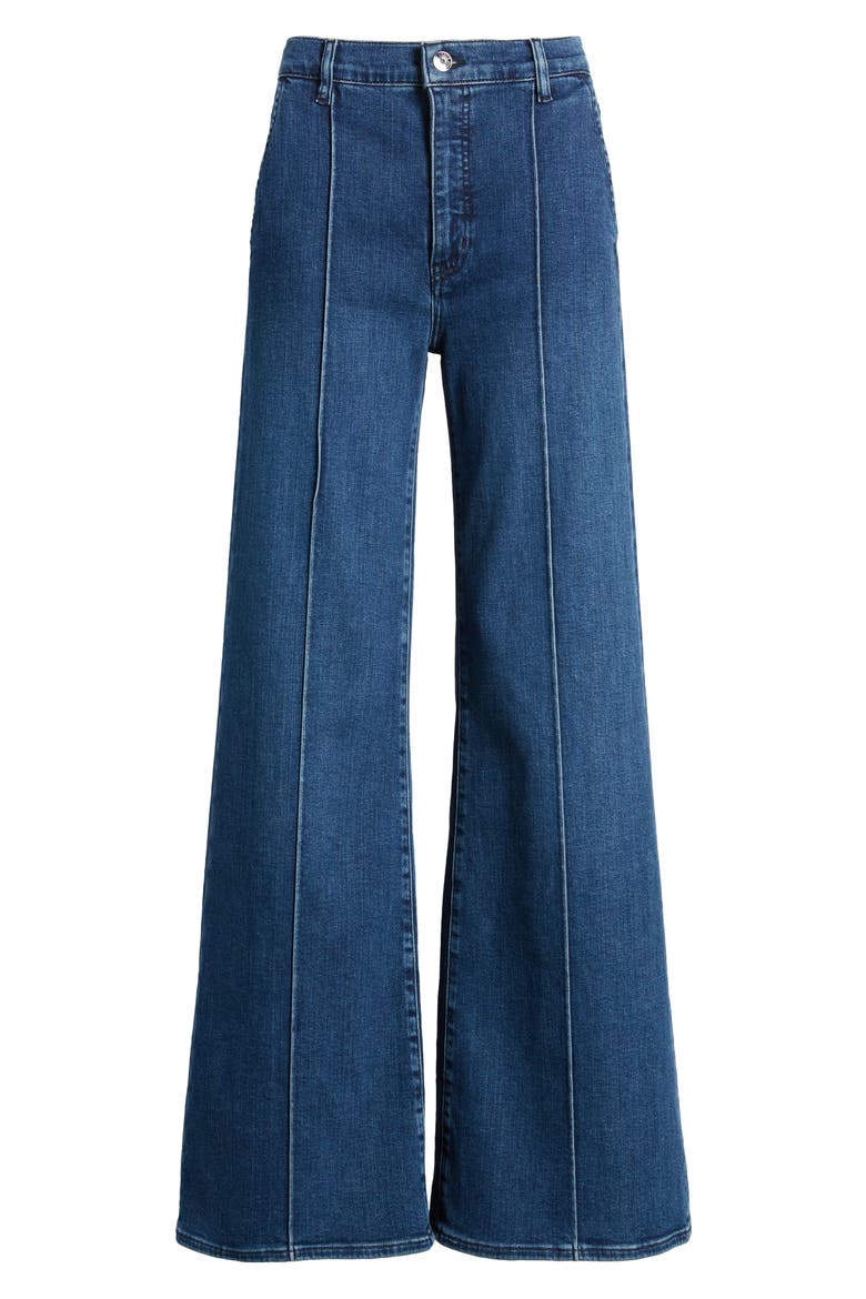 The Pintuck High Waist Wide Leg Jeans, Main, color, HIGHWAY