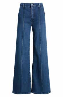 FRAME The Pintuck High Waist Wide Leg Jeans