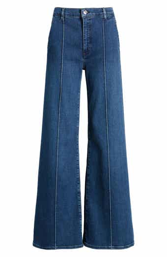 FRAME The Pintuck High Waist Wide Leg Jeans