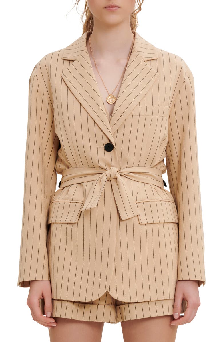 maje Varcel Belted Blazer, Main, color,
