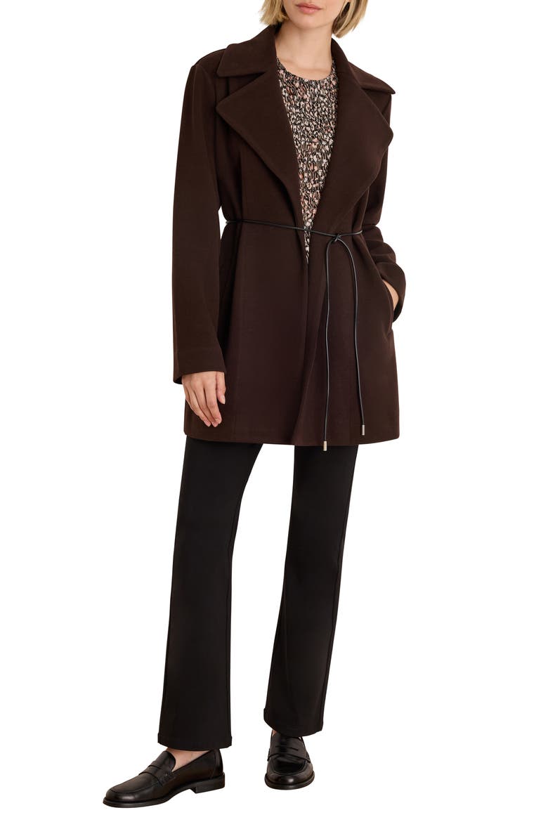 Knit Twill Wrap Jacket, Alternate, color, JAVA