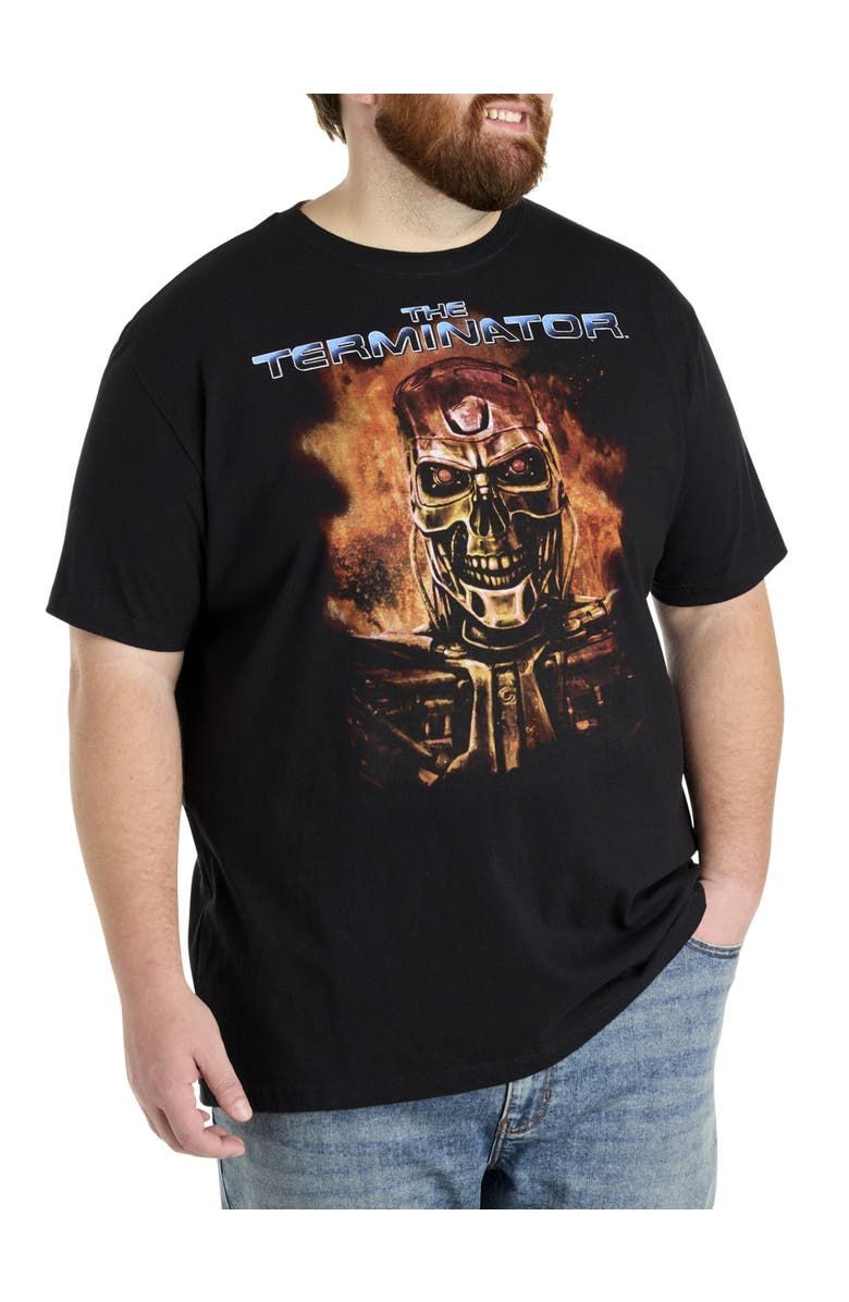 True Nation by DXL Big & Tall The Terminator Robot Graphic Tee, Main, color, Black