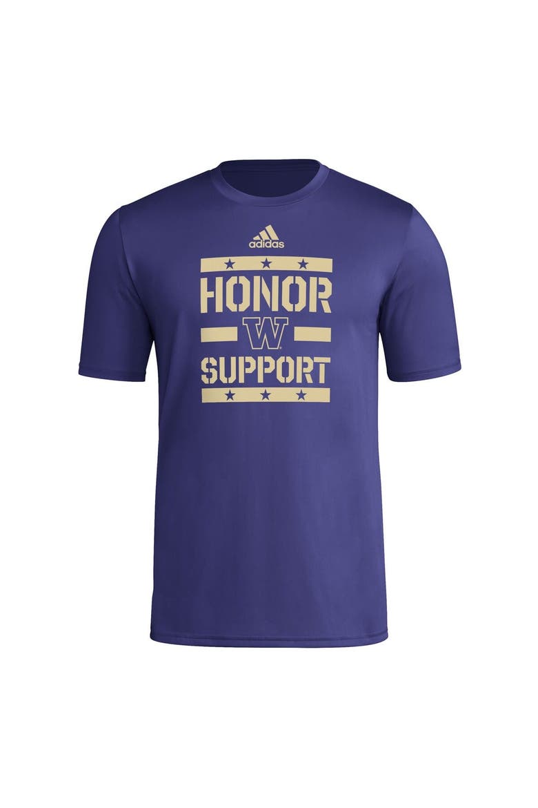 Men's adidas Purple Washington Huskies Honor & Support Pre-Game T-Shirt, Alternate, color, Purple