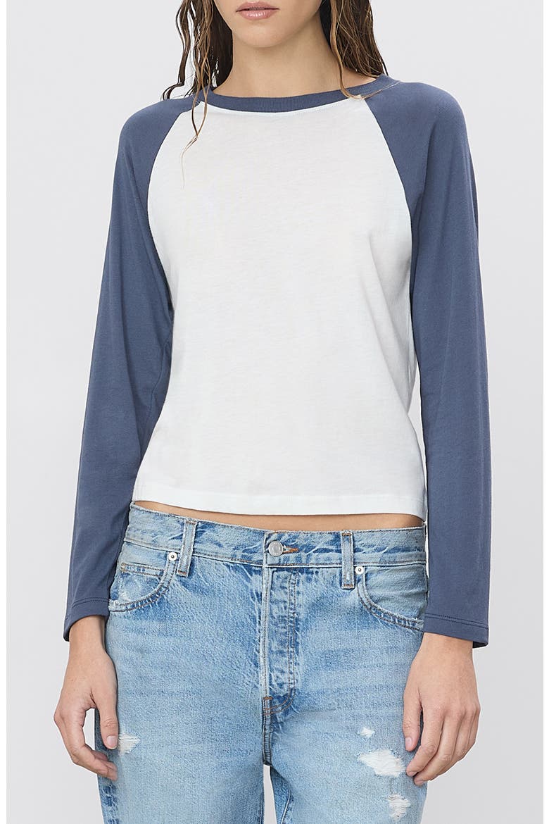 Raglan Baseball T-Shirt, Main, color, IVORY/ WASHED NAVY