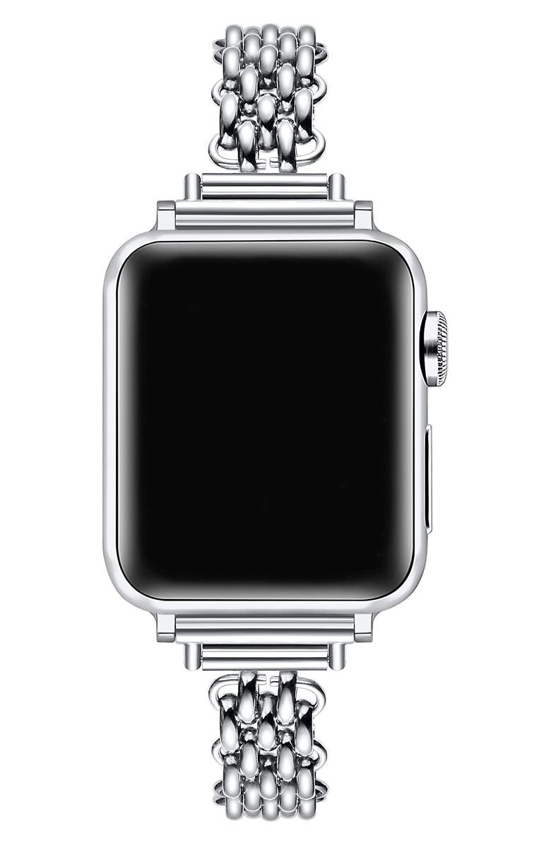 Posh Tech Sylvie Apple Watch<sup>®</sup> Bracelet Watchband, Alternate, color, Silver