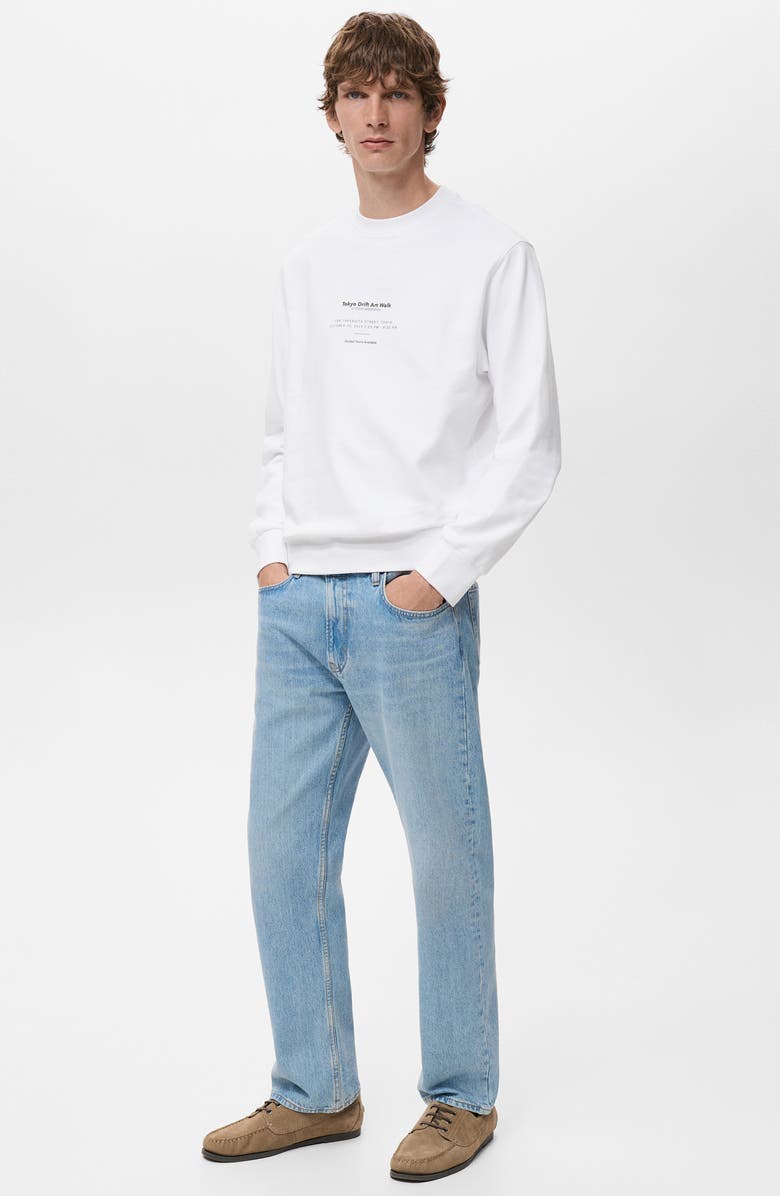 MANGO Cotton Graphic Print Sweatshirt, Alternate, color, White