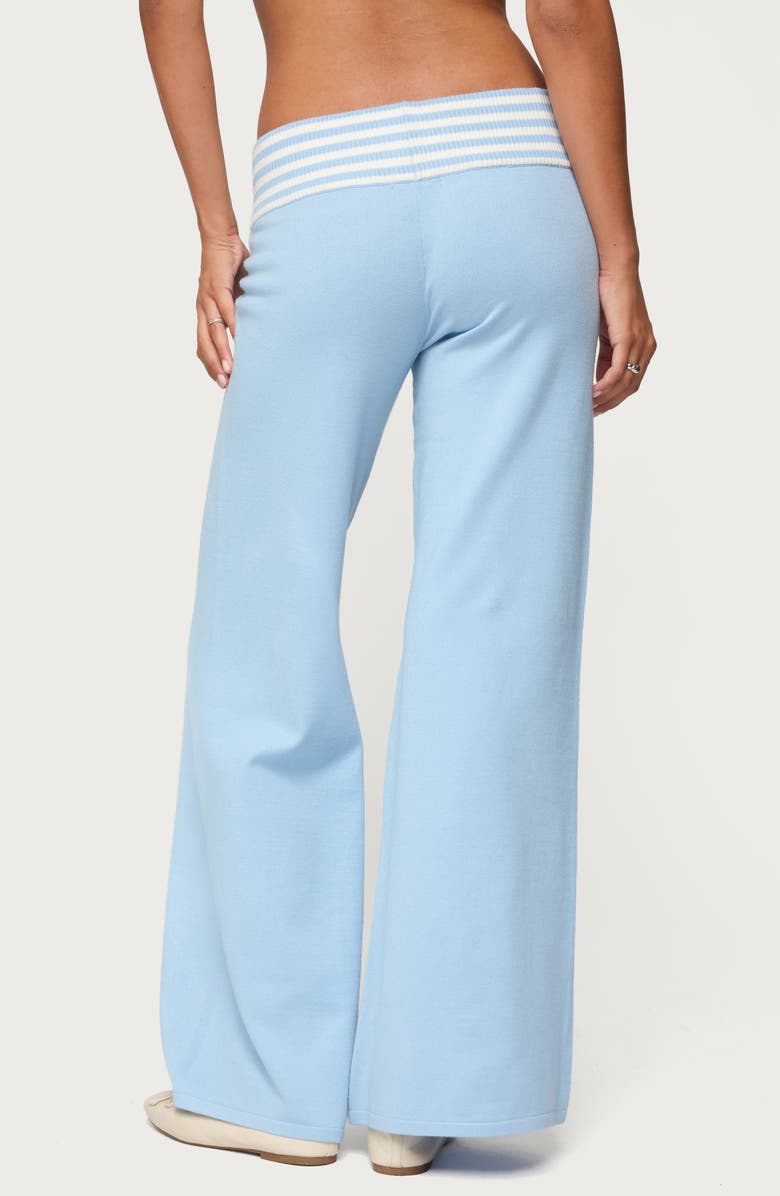 EDIKTED Clarisse Stripe Foldover Pants, Alternate, color, Light-Blue