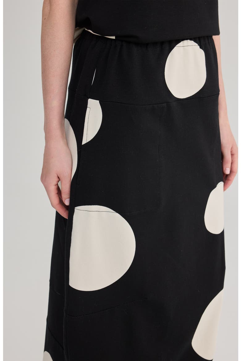Signe Printed Cotton Jersey Midi Skirt, Alternate, color, Polka Dots