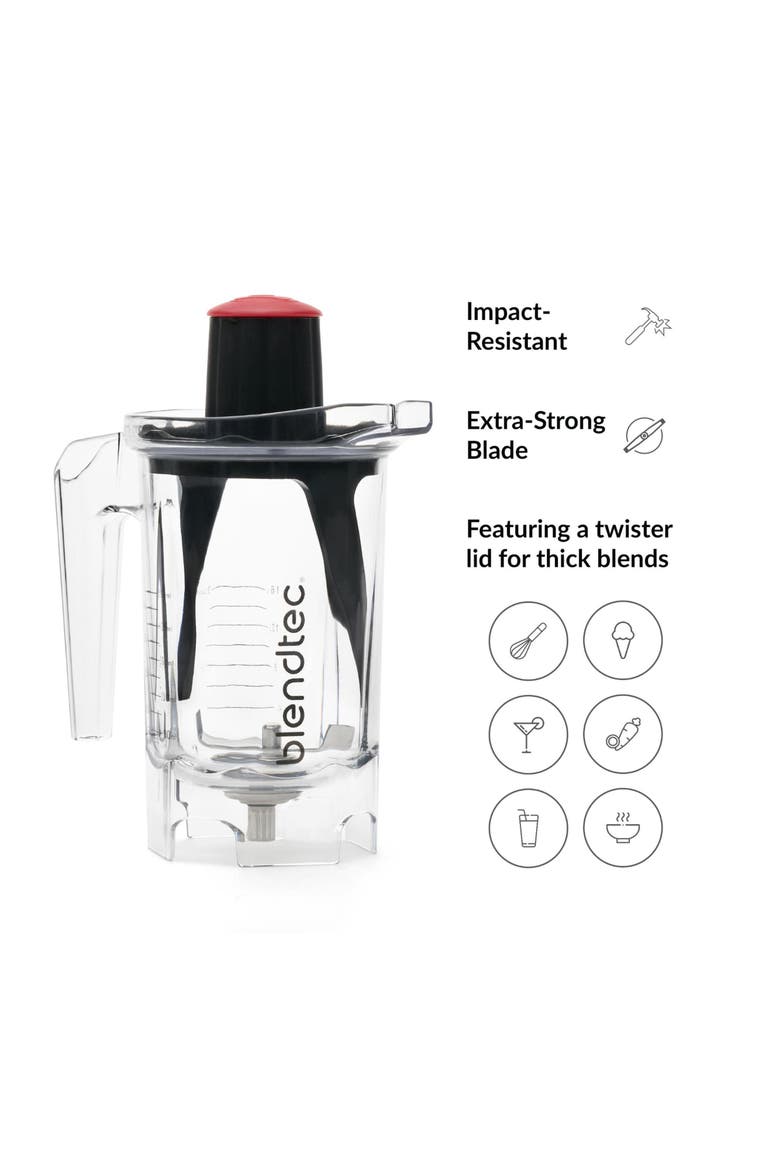 Twister Jar Professional Grade Blender Jar with Spatula and Mini Gripper Lid, Alternate, color, Clear
