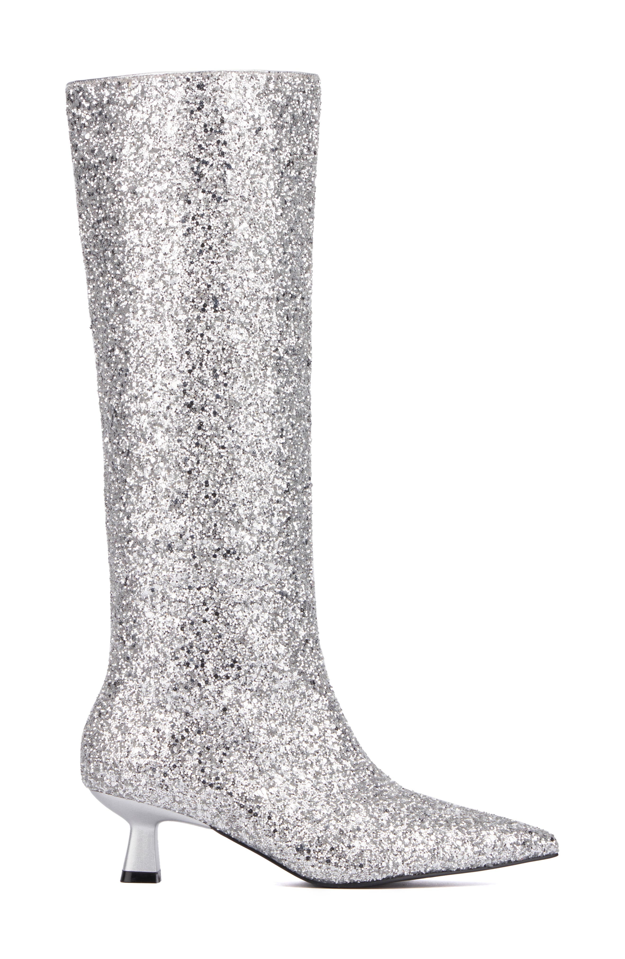 OLIVIA MILLER Mars Knee High Boot, Alternate, color, Silver Glitter