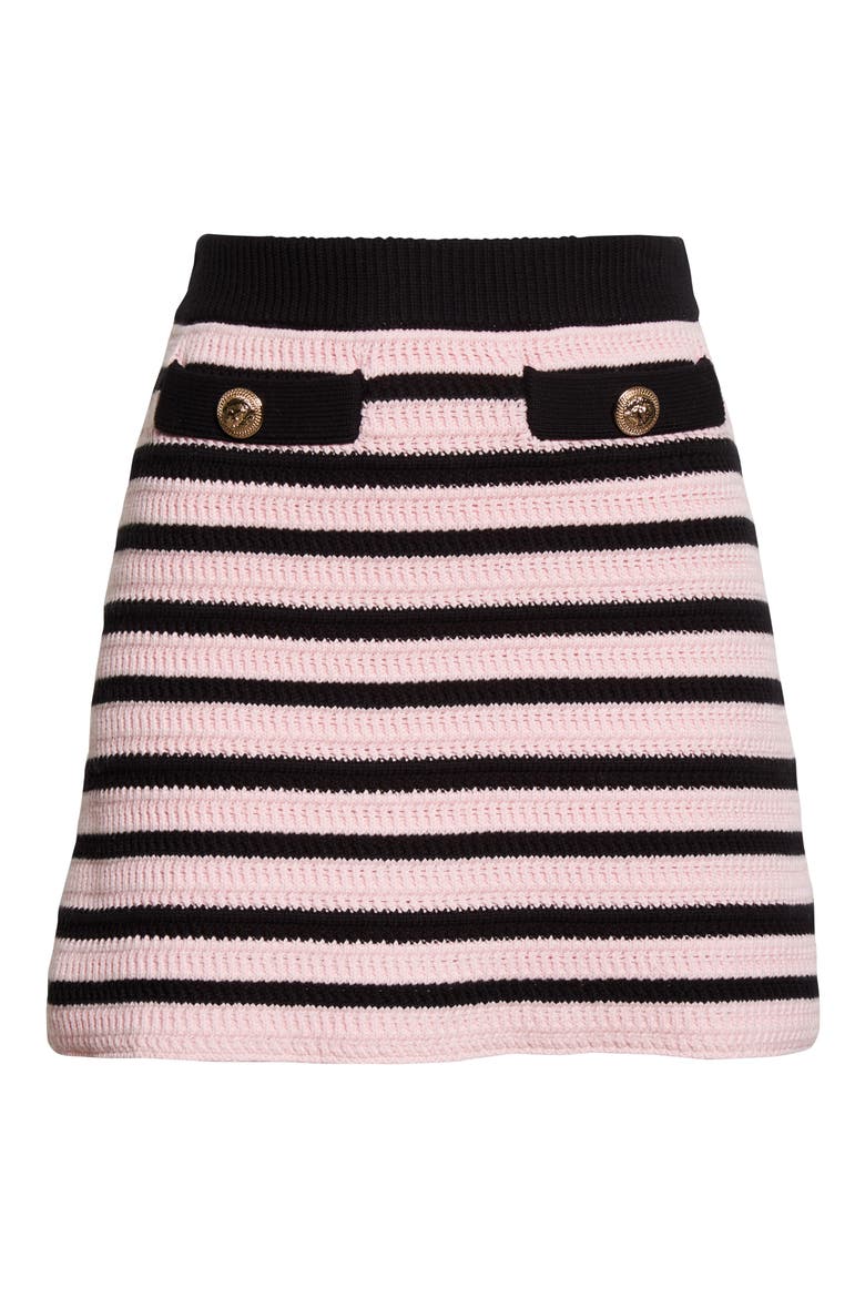 Stripe Cotton Blend Knit Skirt, Alternate, color, PINK/ BLACK