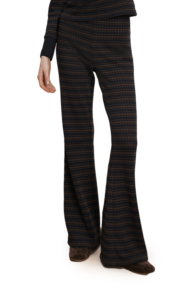Yadira Stripe Kick Flare Pants, Main, color, NAVY DARK UMBER MULTI