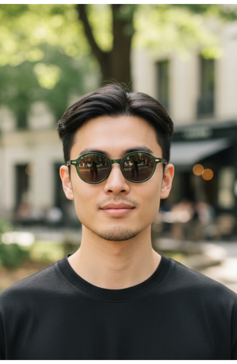 Tribal ëyës Emerald Round 48mm Sunglasses, Alternate, color, Green