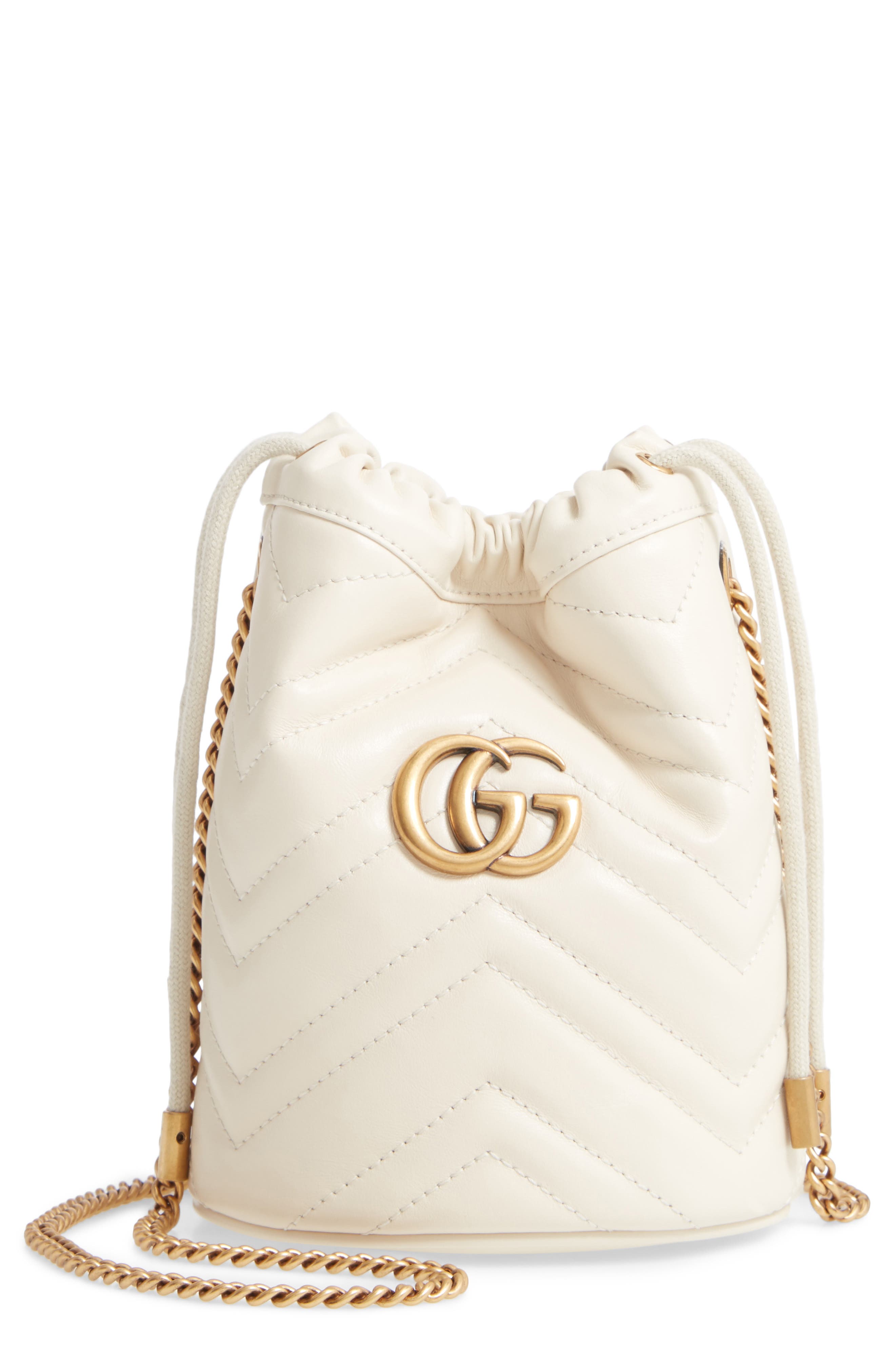 Gucci Mini Quilted Leather Bucket Bag, Main, color, 