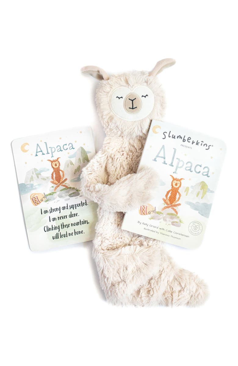 Slumberkins Alpaca Stuffed Animal & 'Alpaca' Board Book, Main, color, 