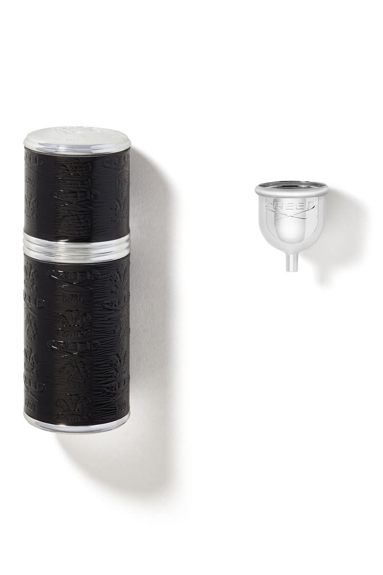 Leather Fragrance Atomizer, Main, color, SILVER/ BLACK