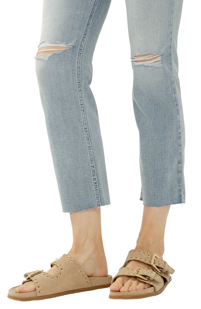 Silver Jeans Co. Most Wanted Ripped Mid Rise Ankle Straight Leg Jeans, Alternate, color, 