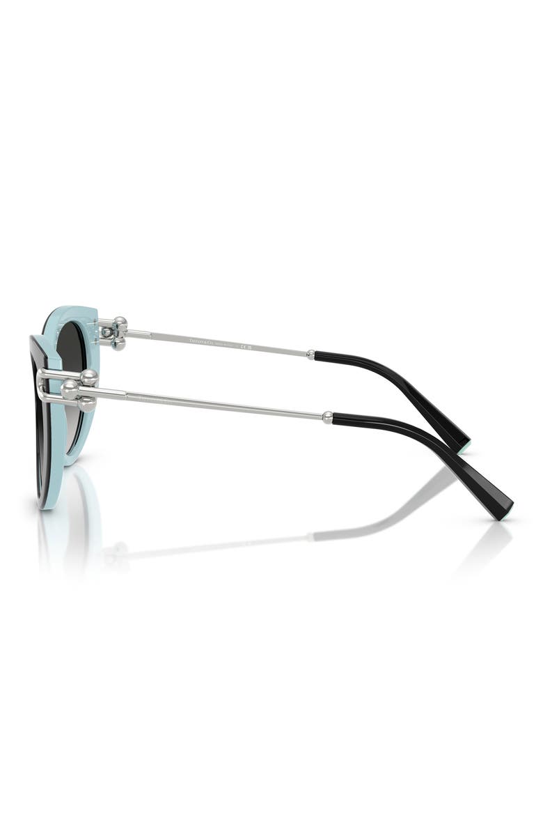 53mm Gradient Butterfly Sunglasses, Alternate, color, BLACK ON TIFFANY BLUE / GREY