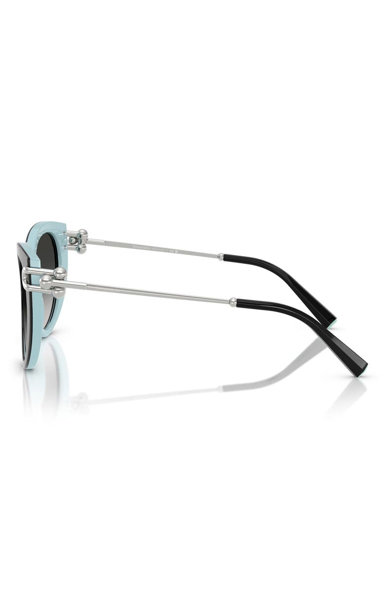 Tiffany & Co. 53mm Gradient Butterfly Sunglasses, Alternate, color, Black On Tiffany Blue / Grey