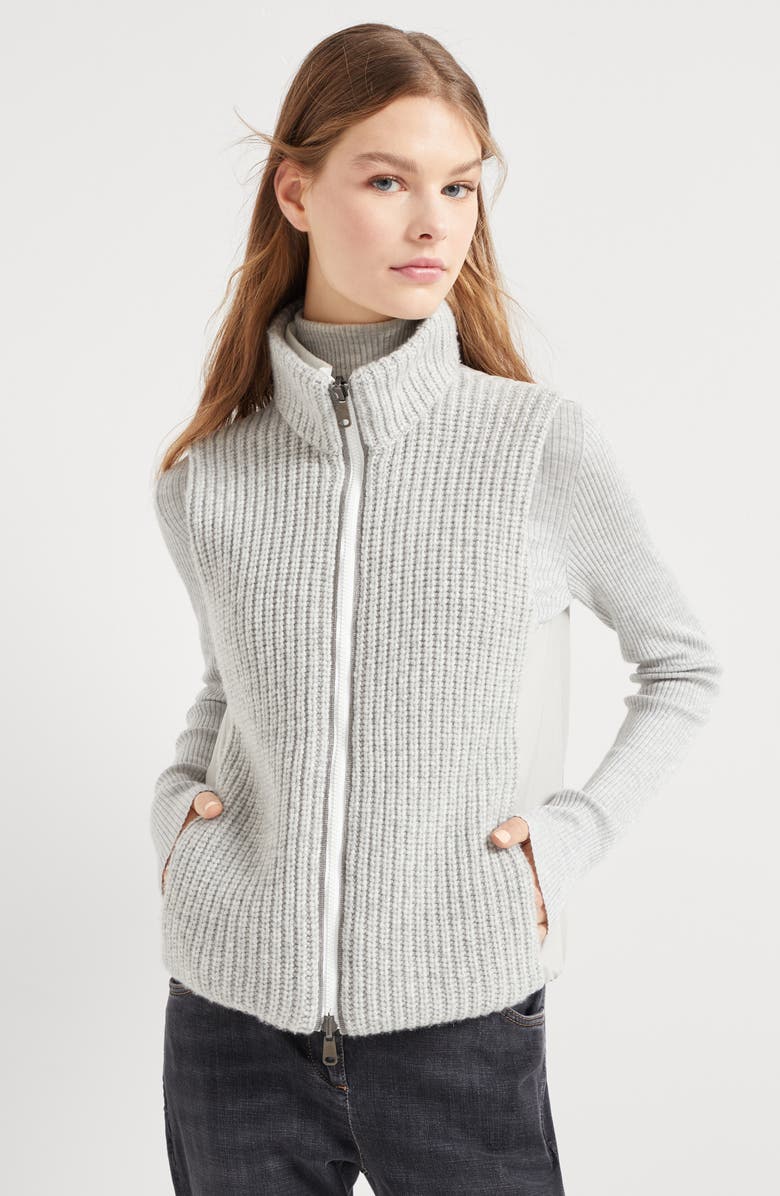 Brunello Cucinelli Cashmere down vest, Alternate, color, 