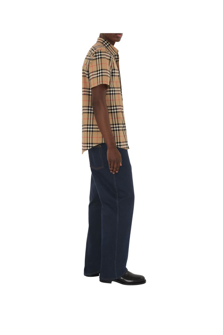 Classic Fit Check Cotton Shirt, Alternate, color, Archive beige