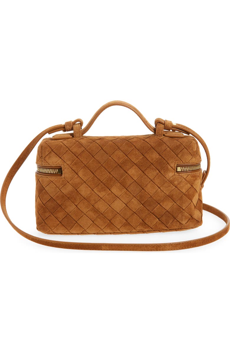 Bottega Veneta Bang Bang Intrecciato Suede Vanity Case, Alternate, color, 2588 Amber-Gold