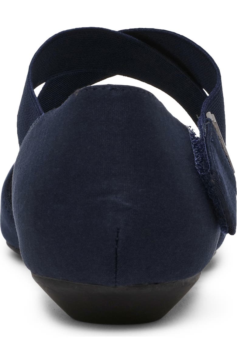 Anne Klein Oswaldo Pointed Toe Flat, Alternate, color, Navy Mette Stretch